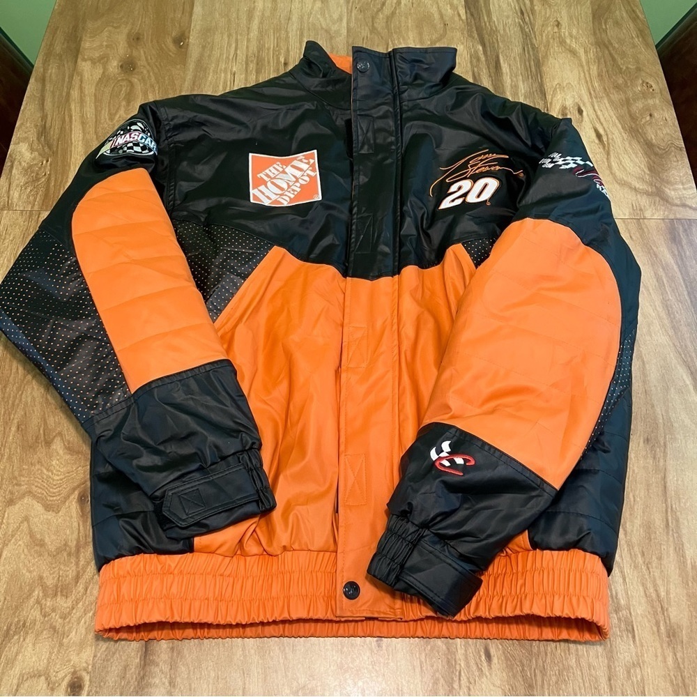 Chase Authentics NASCAR Home Depot Tony Stewart Faux Leather Jacket Mens Large